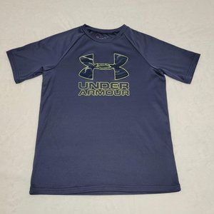 Under Armour Tech Heatgear Boys Hybrid Print Fill Logo Short Sleeve T-Shirt